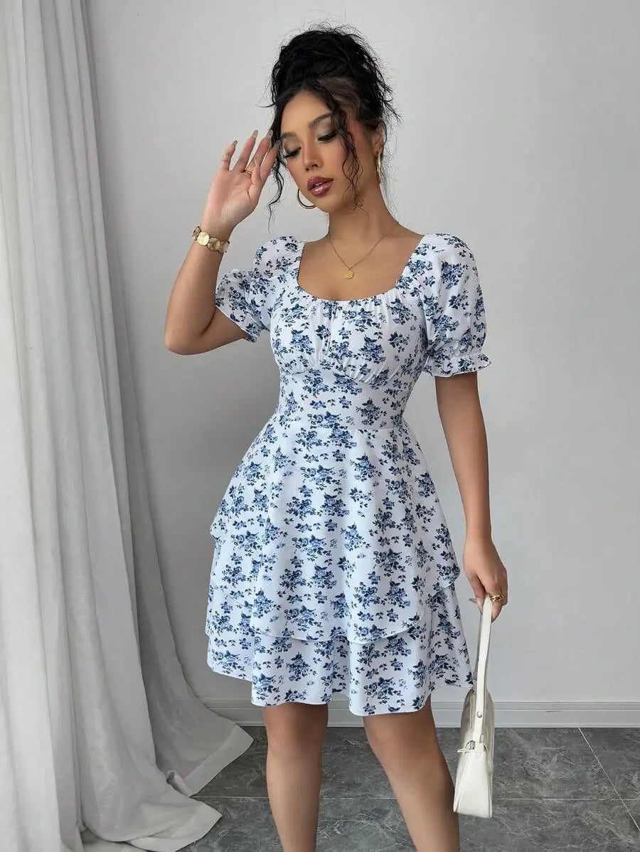 Casual Ditsy Floral Mini Dresses