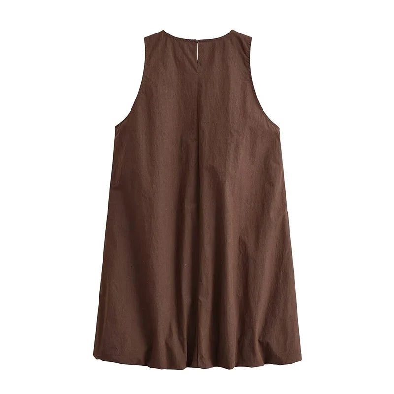Minimalist Loose Fit Sleeveless Dresses
