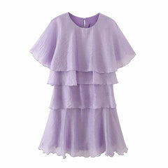 Light Purple Ruffle Mini Dresses
