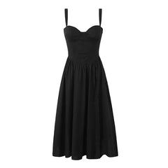 Sexy Elegant Front Slit Sling A-line Midi SunDresses