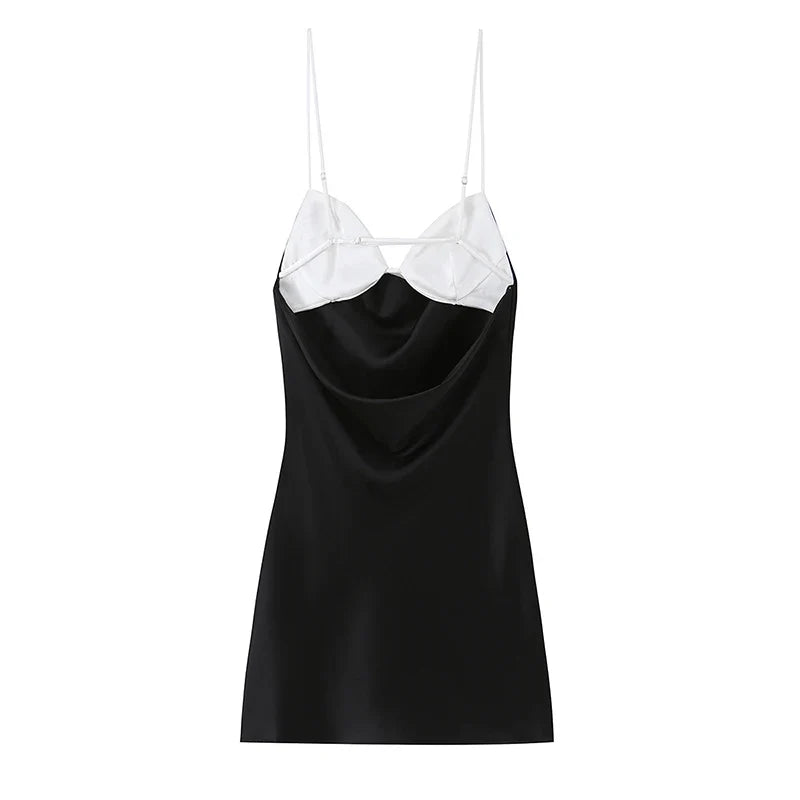 Black Satin Sling Dresses