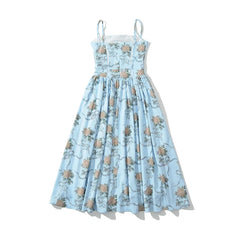 Lace Trim Floral Print Sexy Sling Dresses