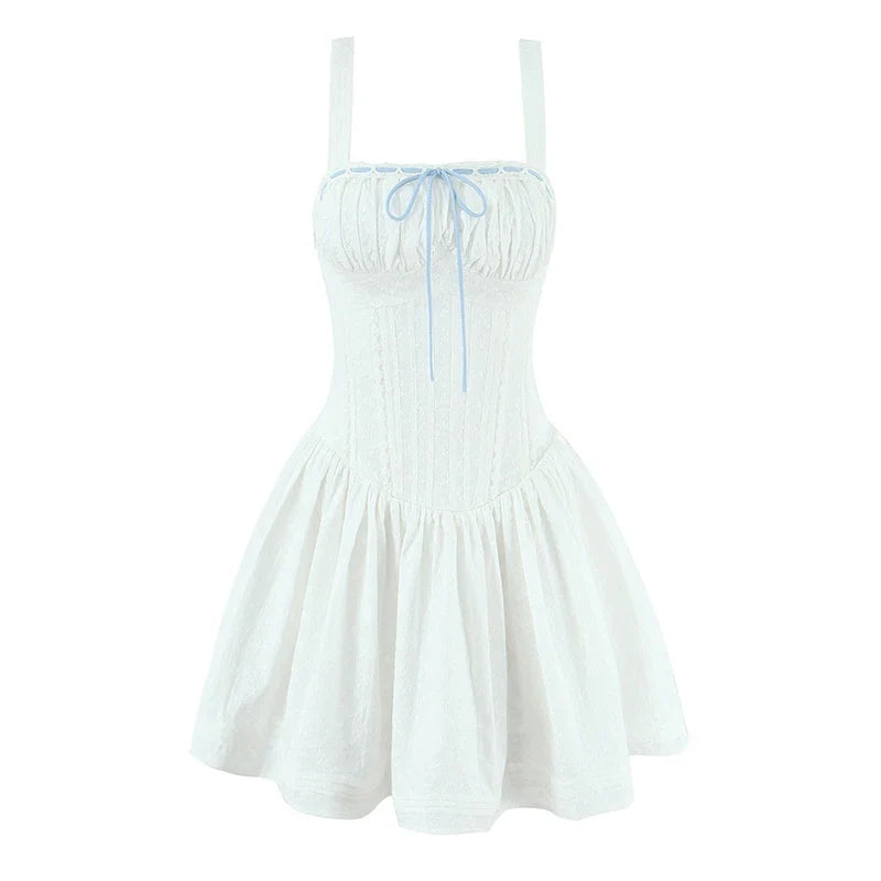 Sweet Girl White Sling Mini Dresses