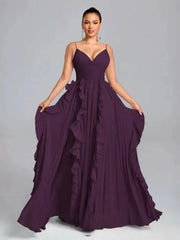 Temperament V-neck Sleeveless Pleated Waist Cinching Patchwork Dresses