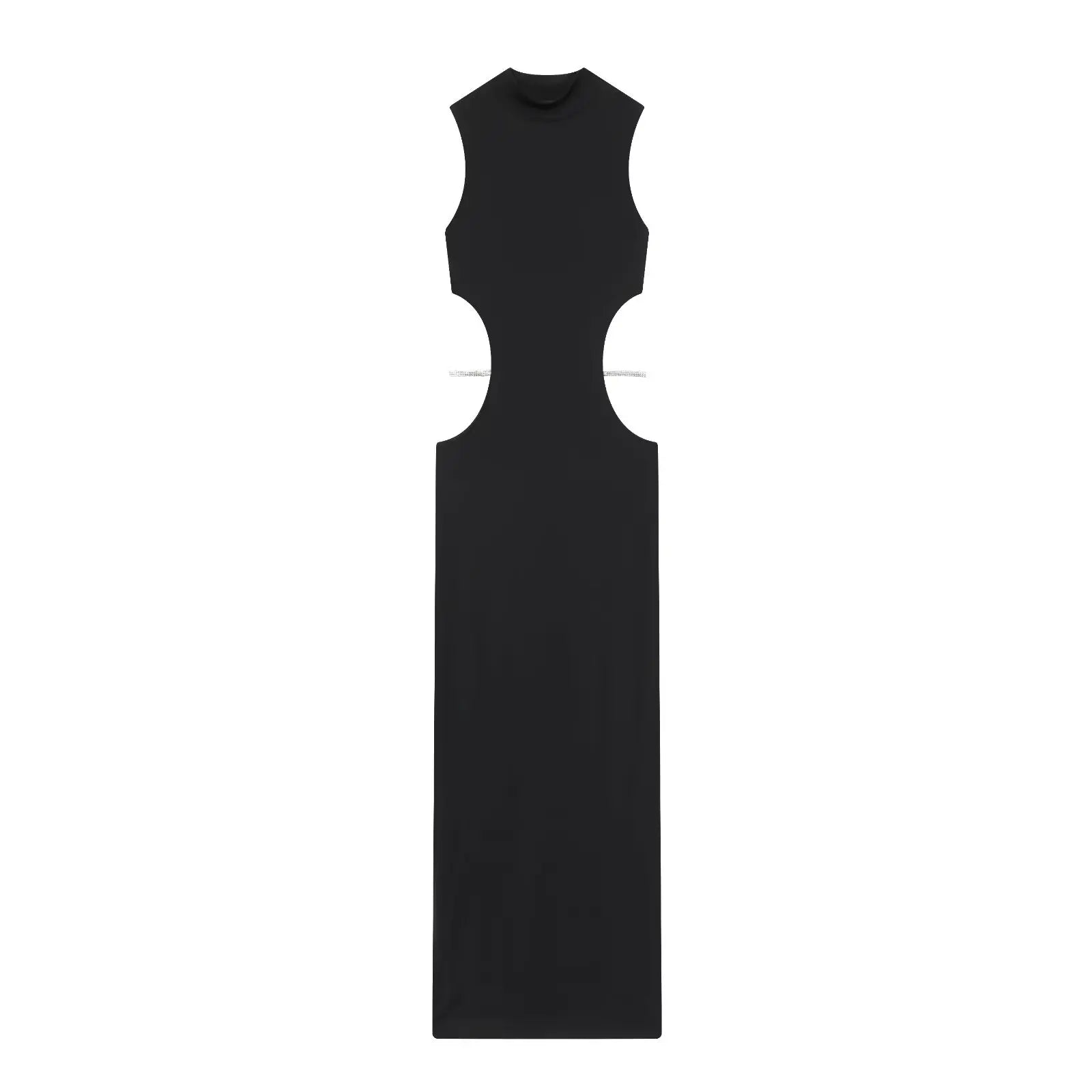 Black Sexy Hollow Out Long Dresses