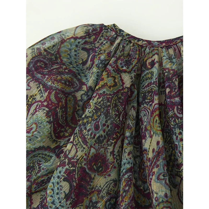 Spring Vintage Printed Mini Dresses