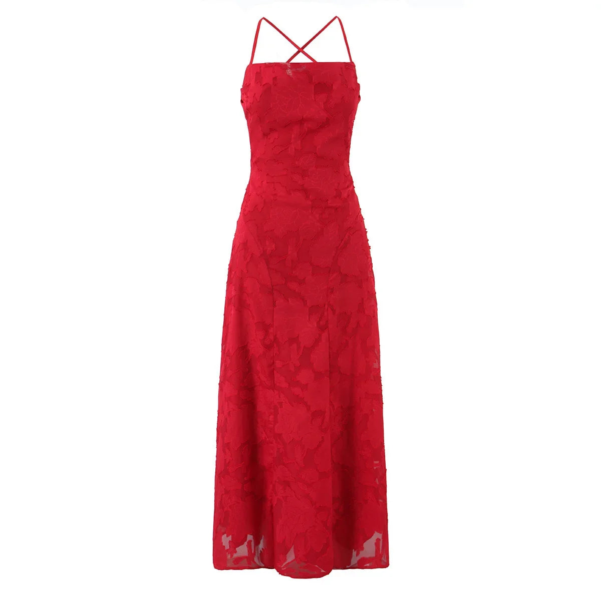 European And American Style Red Sling Long Party Dresses Backless Bandage A-line Elegant Evening Sexy Maxi Vestidos