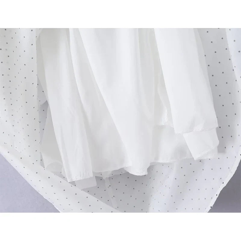 White Polka Dot Maxi Dresses