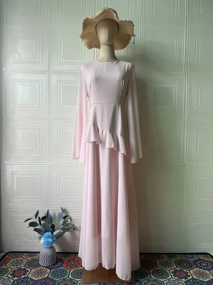 Autumn Soft Temperament Long Sleeve Long Dresses