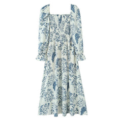 French Style Retro Floral Print Spring Dresses