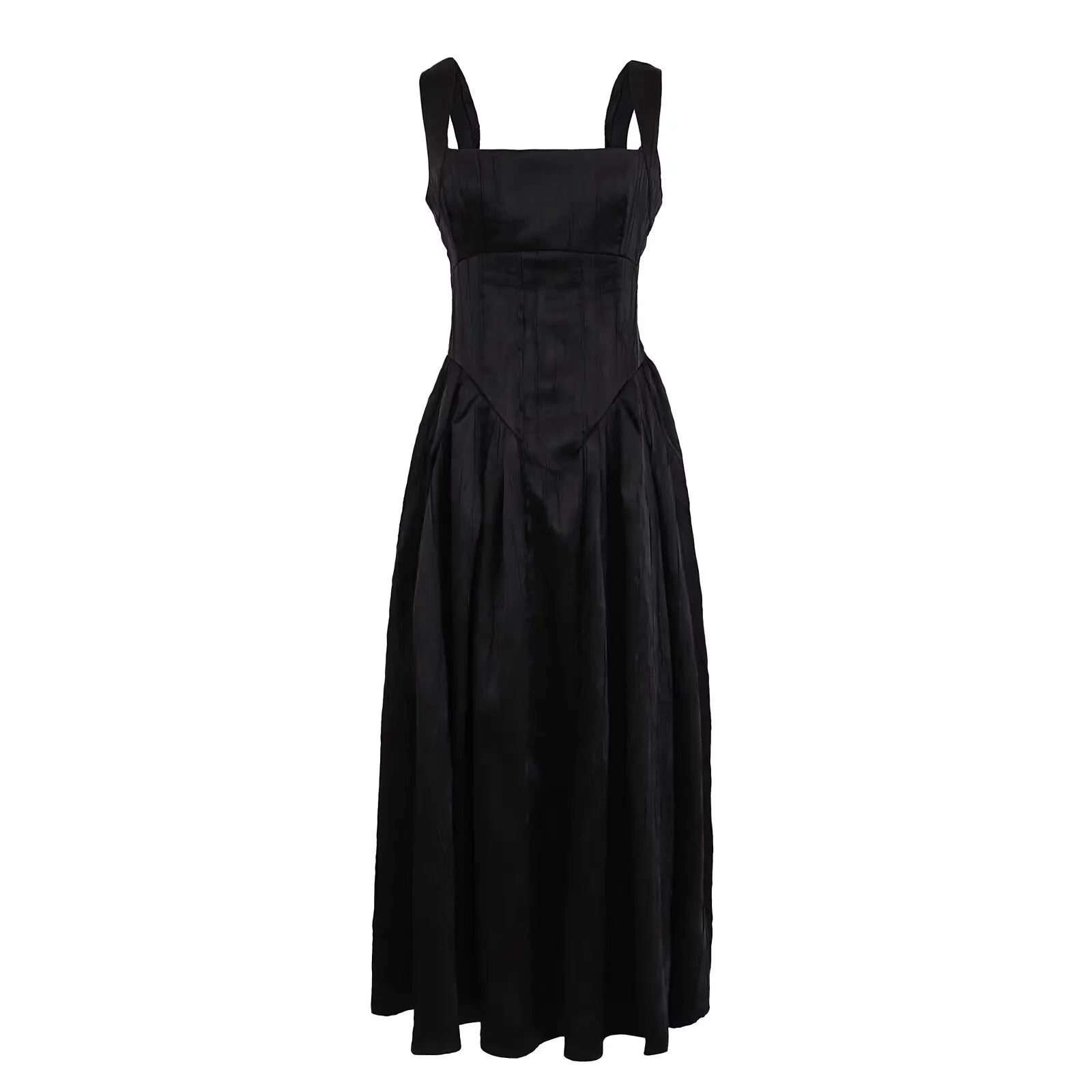 Sexy Elegant Evening Party Dresses Pretty Girl Square Neck Sleeveless A-line Midi Summer Dresses