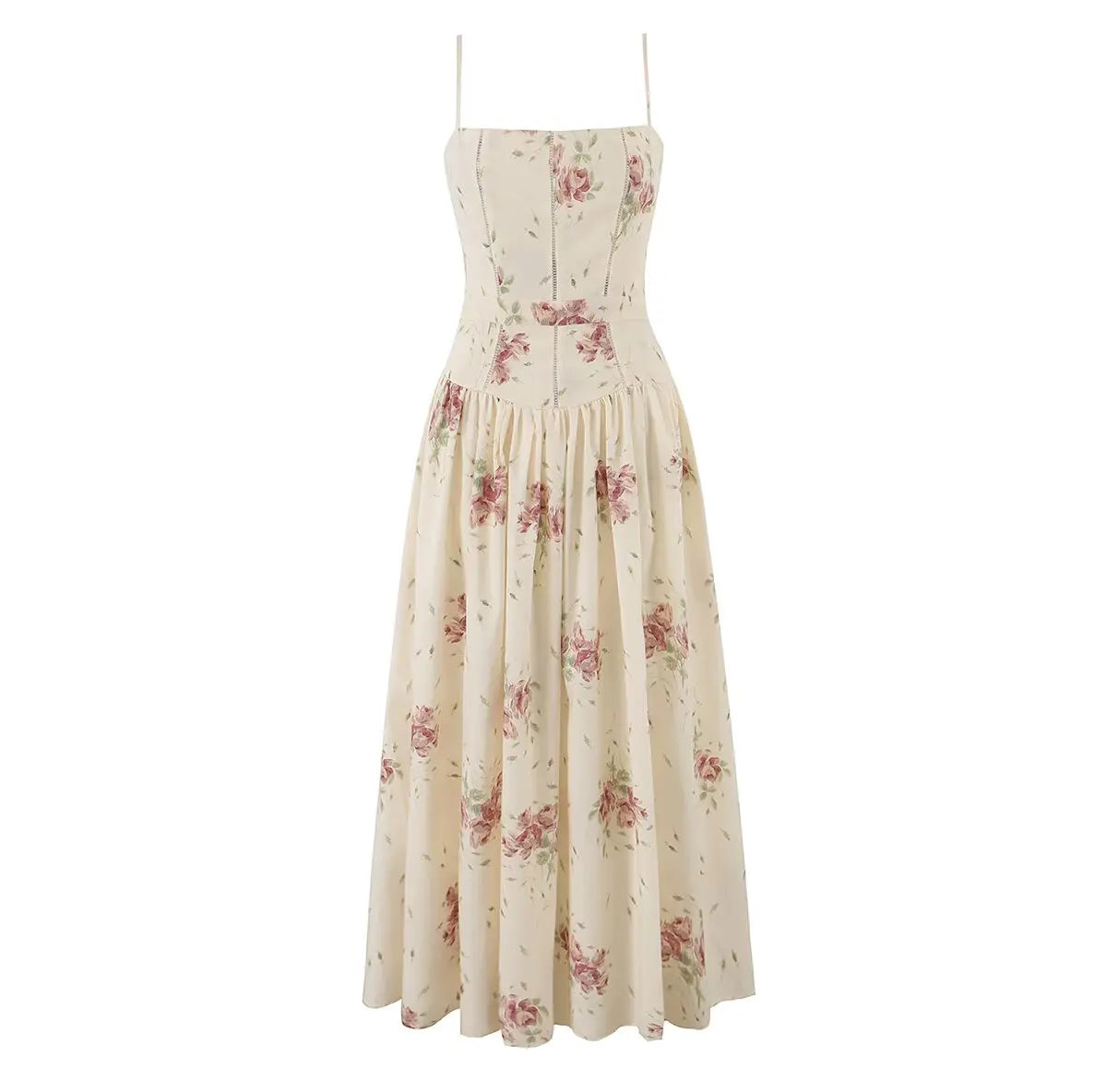 Sexy Spaghetti Straps Floral Print Long Dresses
