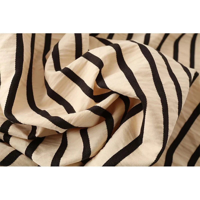 Striped Halter Bubble Maxi Dresses