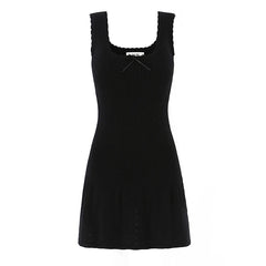 French Summer High Elasticity Knitted Dresses