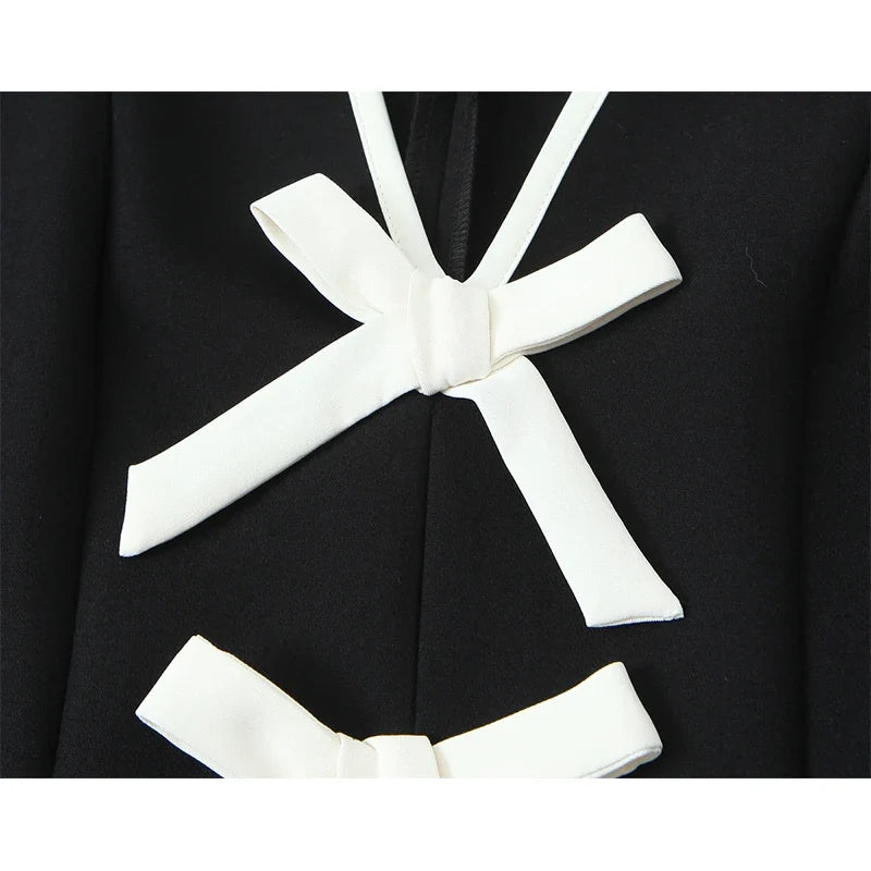 High Quality Contrast Bow Mini Dresses