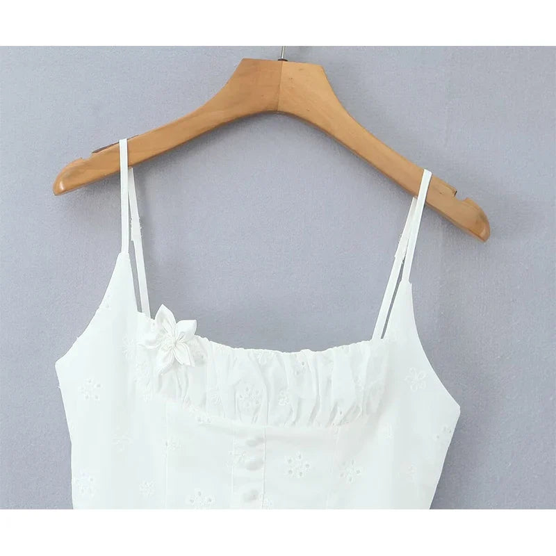Sexy Sweet White Sling Party Mini Dresses