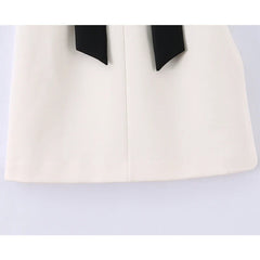 Contrast Bow Strapless Dresses