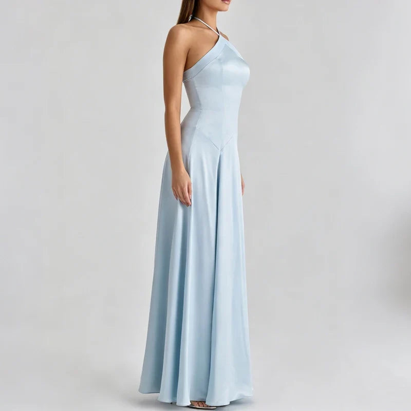 Satin Off Shoulder High Waist Formal Occasion Dresses