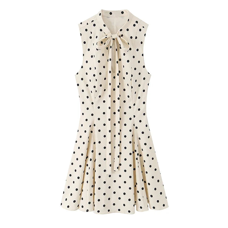 Polka Dot Sleeveless Mini Dresses
