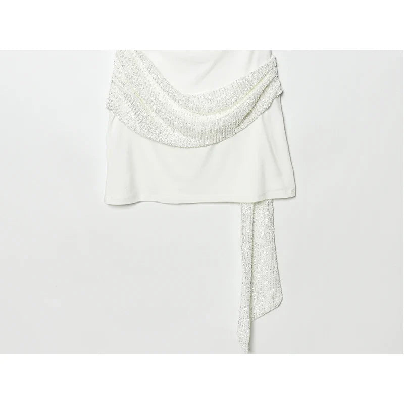 White Cape Sleeve Mini Dresses