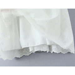 Sexy Backless Floral Embroidery White Sling Mini Dresses