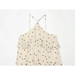 Polka Dot Halter Mini Dresses