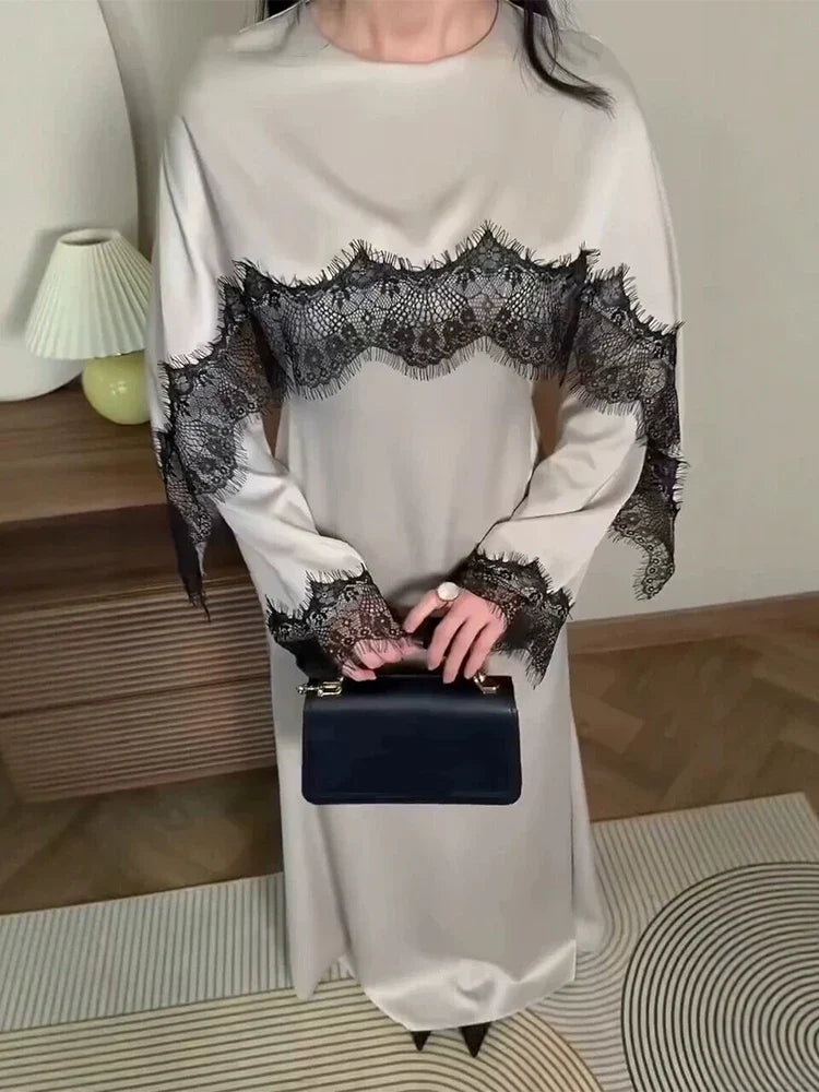 O-neck Long Sleeve High Waist Party Dresses