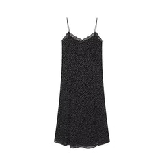 Summer Sexy Spaghetti Straps Polka Dot Midi Dresses