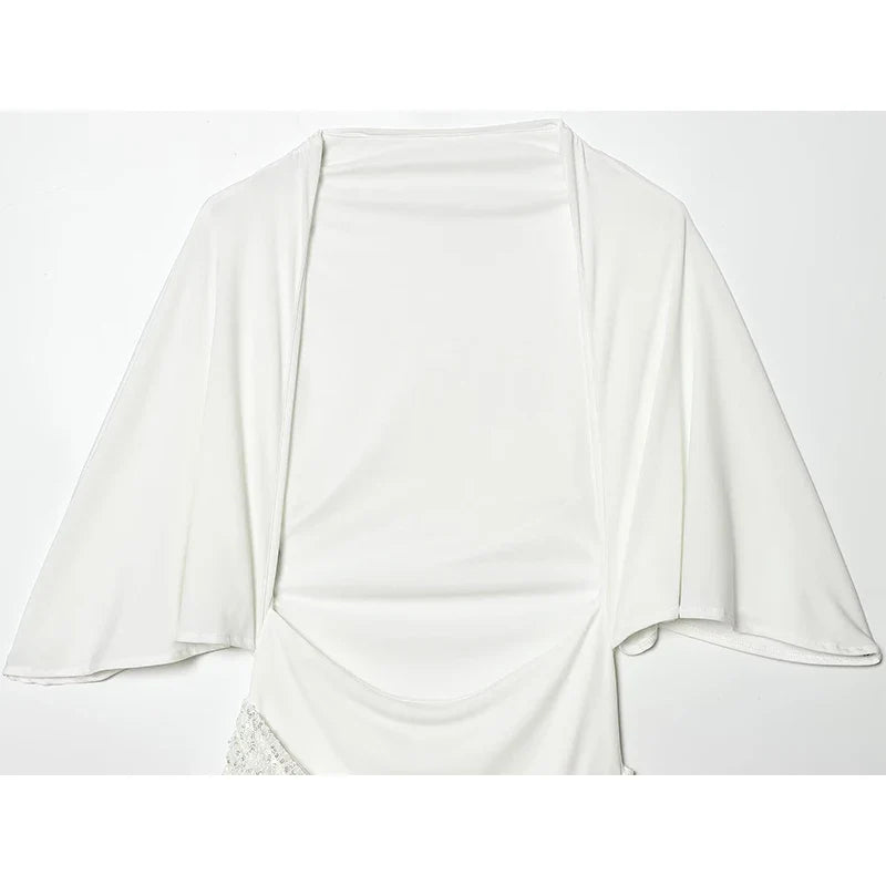 White Cape Sleeve Mini Dresses