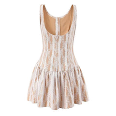 Elegant Girls O Neck Sleeveless Sexy Backless Lace Dresses Summer Chic Lady Cocktail Party Vestidos