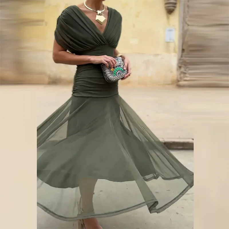 Spring Summer Short Sleeved Party Dresses