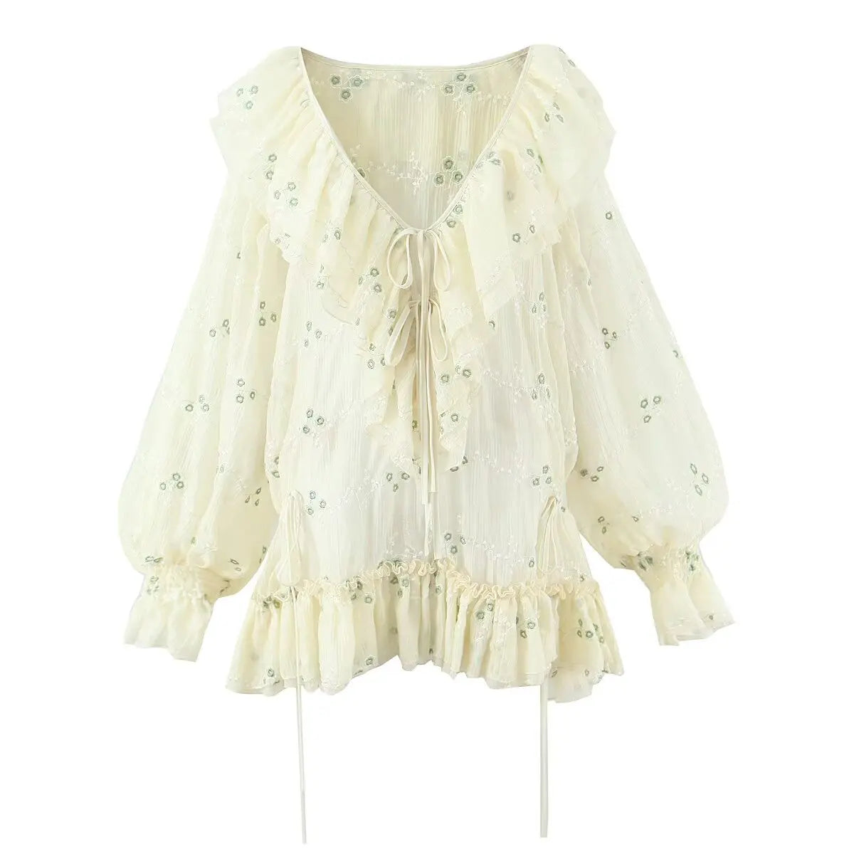 Floral Embroidery Loose Mini Dresses
