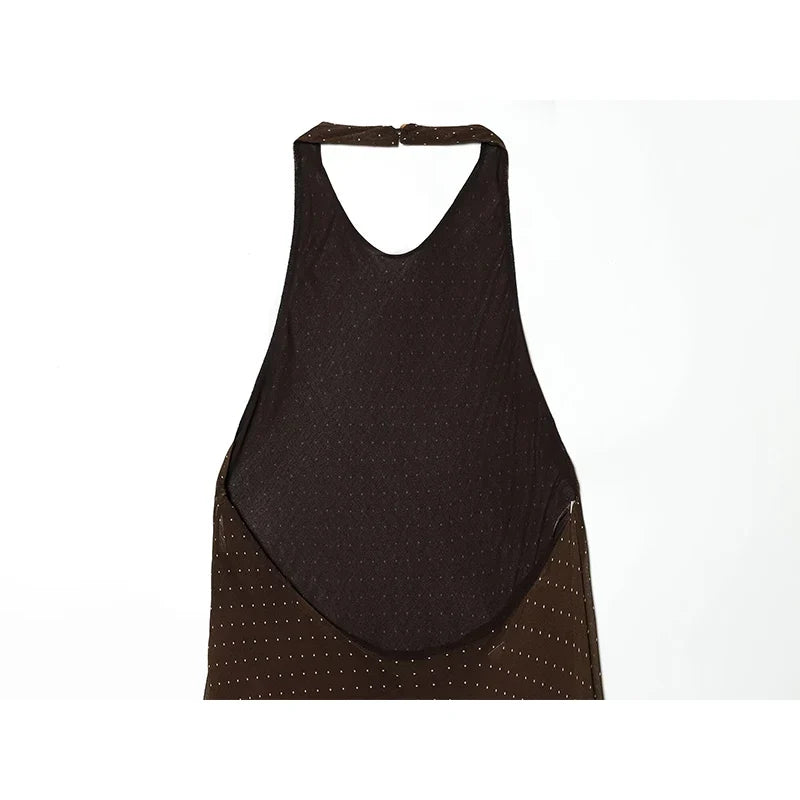 Polka Dot Halter Midi Dresses
