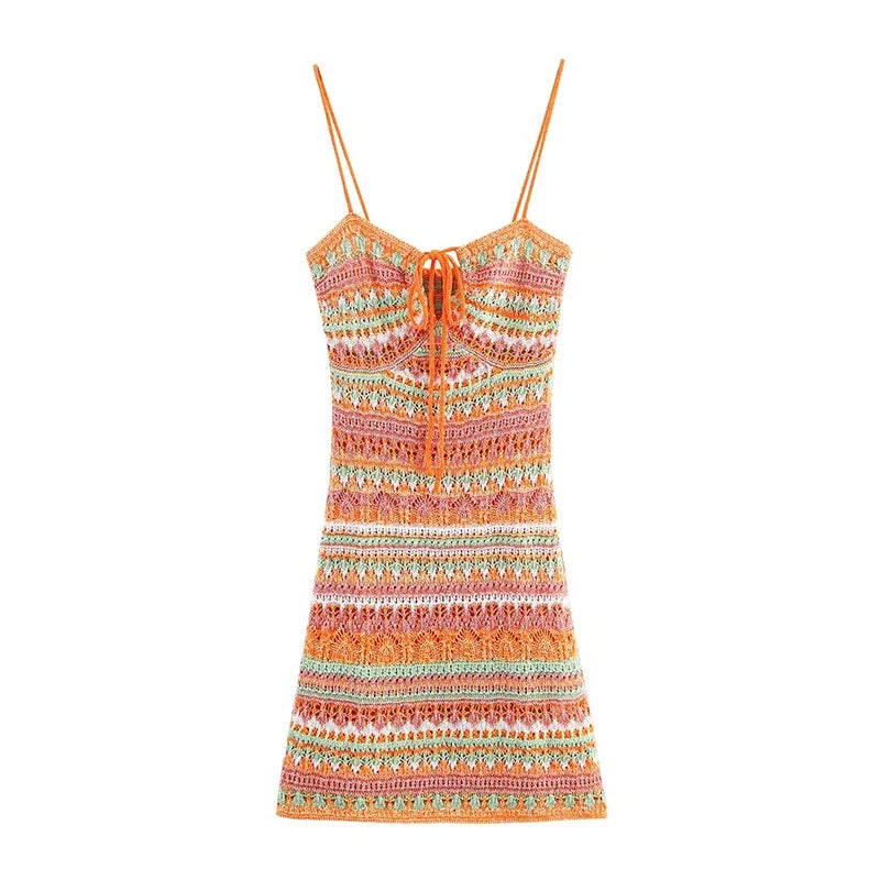 Sexy Spaghetti Straps Knitted Mini Dresses