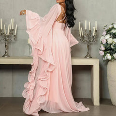 Spring Ruffle Design Long Dresses