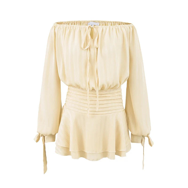 Vintage Lantern Sleeve Sexy Off Shoulder Dresses