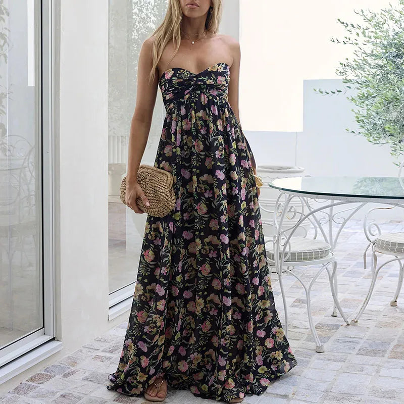 Female Casual High Waist Beach Dresses