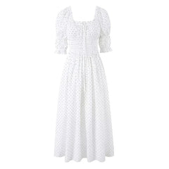White Polka Dot Maxi Dresses