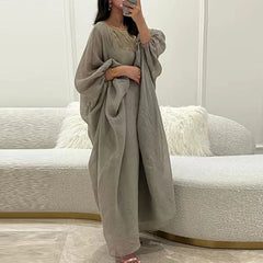 Vintage O Neck Mesh Long Dresses
