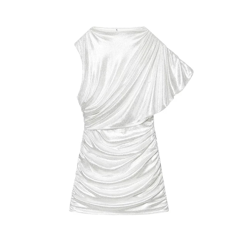 Dresses Sexy Party Vestidos Rhinestone Draped Bodycon Mini Dresses
