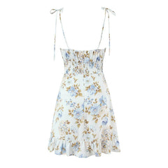 Floral Print Sexy Sling Short Dresses