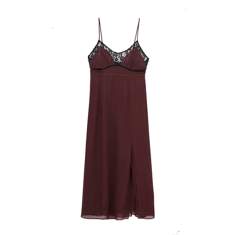 Lace Trim Spaghetti Straps Sexy Dresses