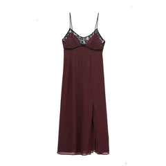 Lace Trim Spaghetti Straps Sexy Dresses