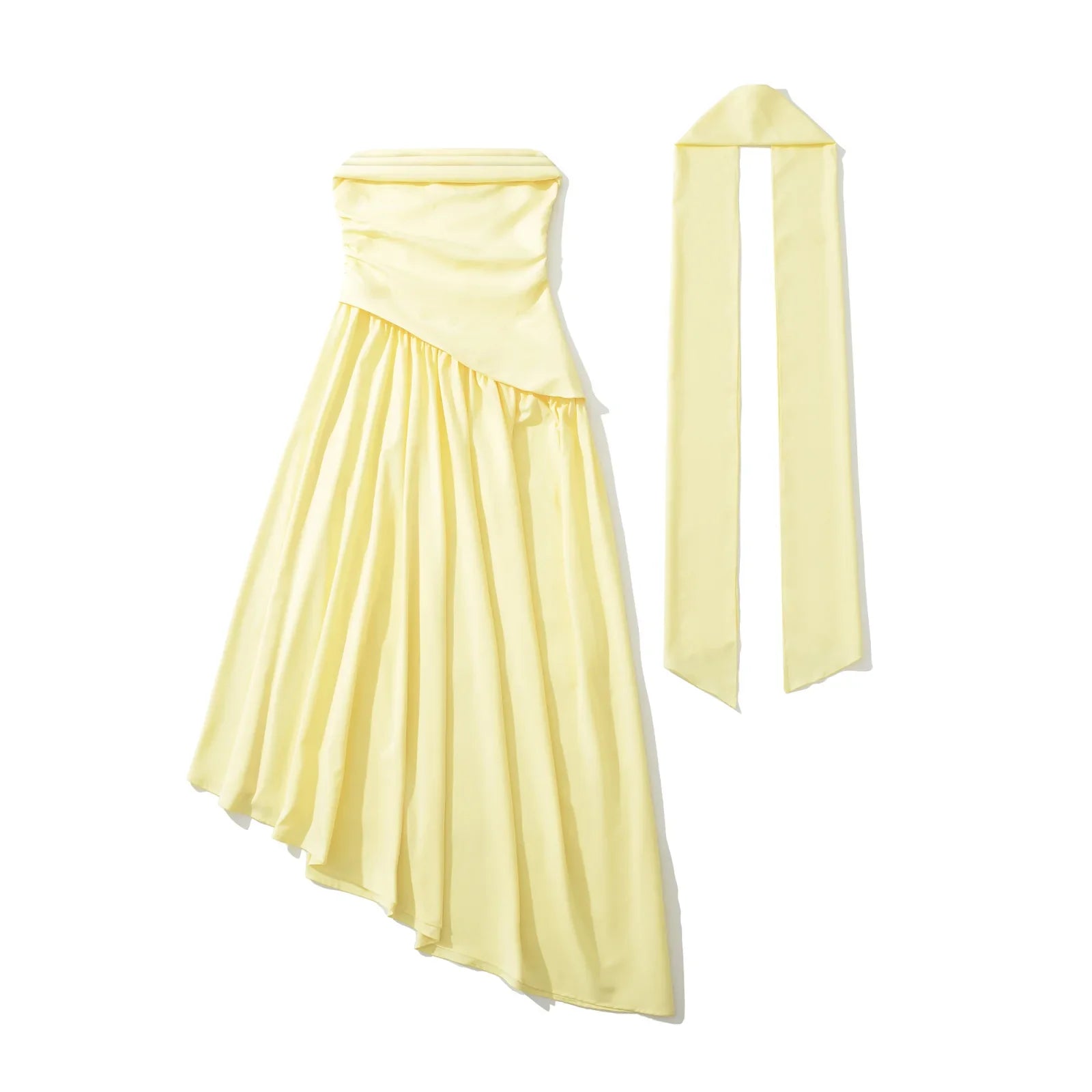 Sexy Elegant Yellow Strapless Evening Dresses