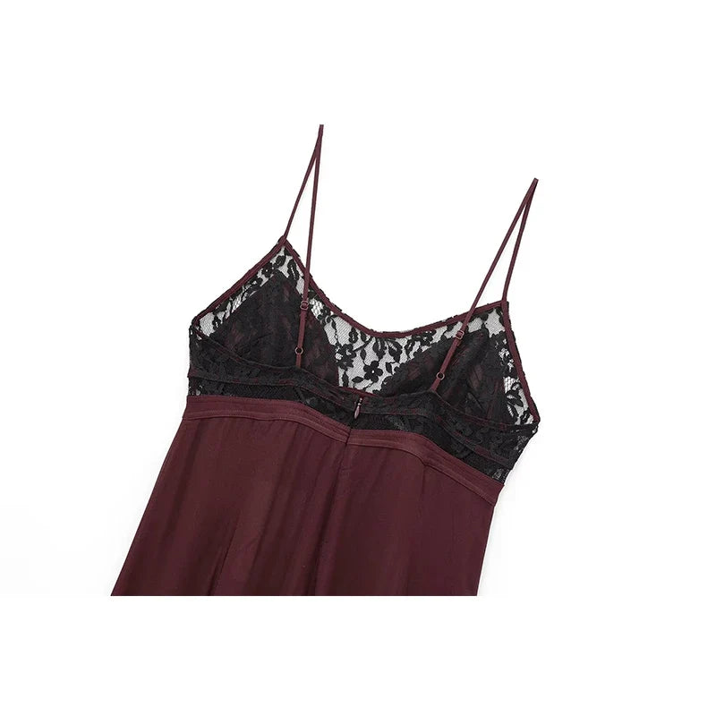 Lace Trim Spaghetti Straps Sexy Dresses
