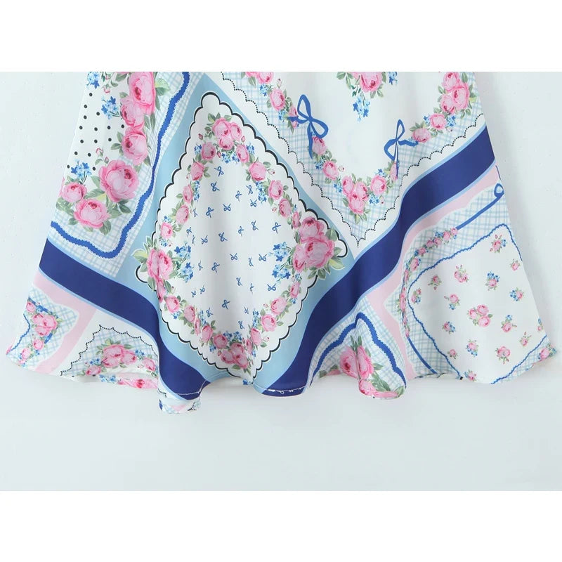 Printed Satin Sling Mini Dresses