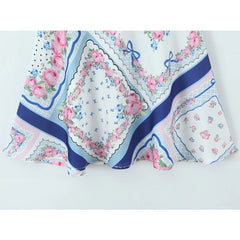 Printed Satin Sling Mini Dresses