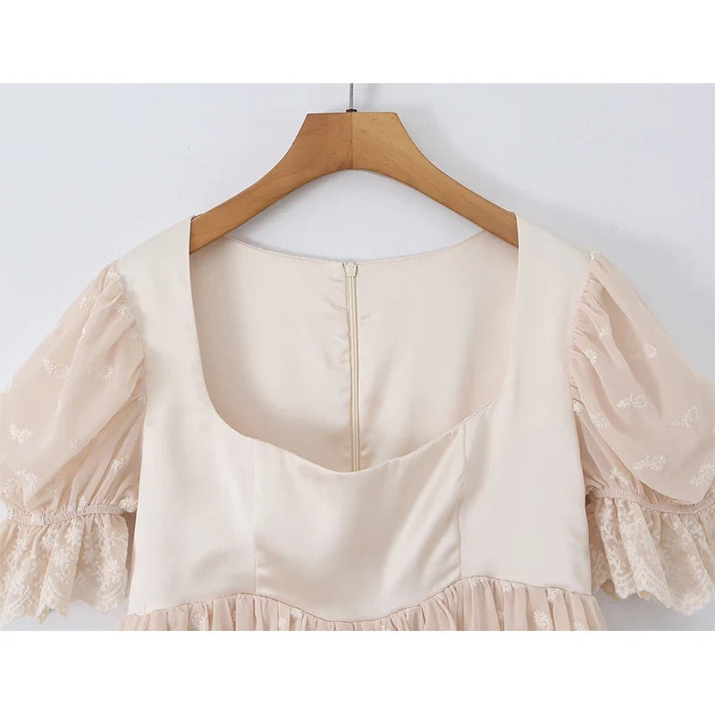 Floral Embroidery Vacation Party Mini Dresses