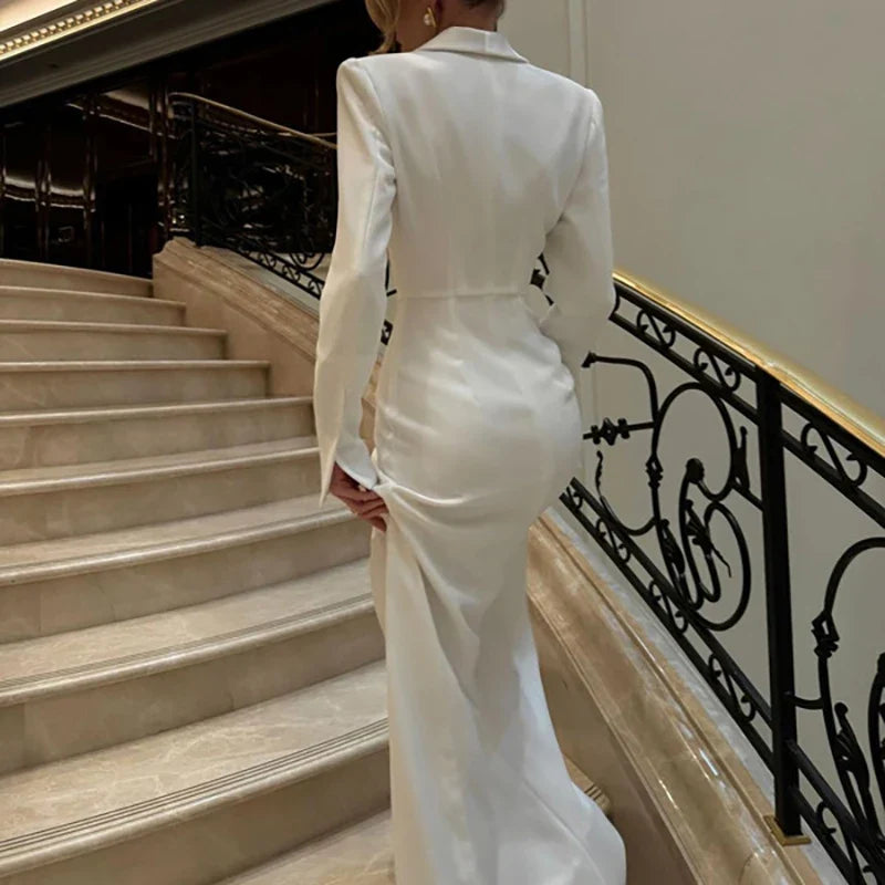 Office Lady Long Sleeved Evening Dresses