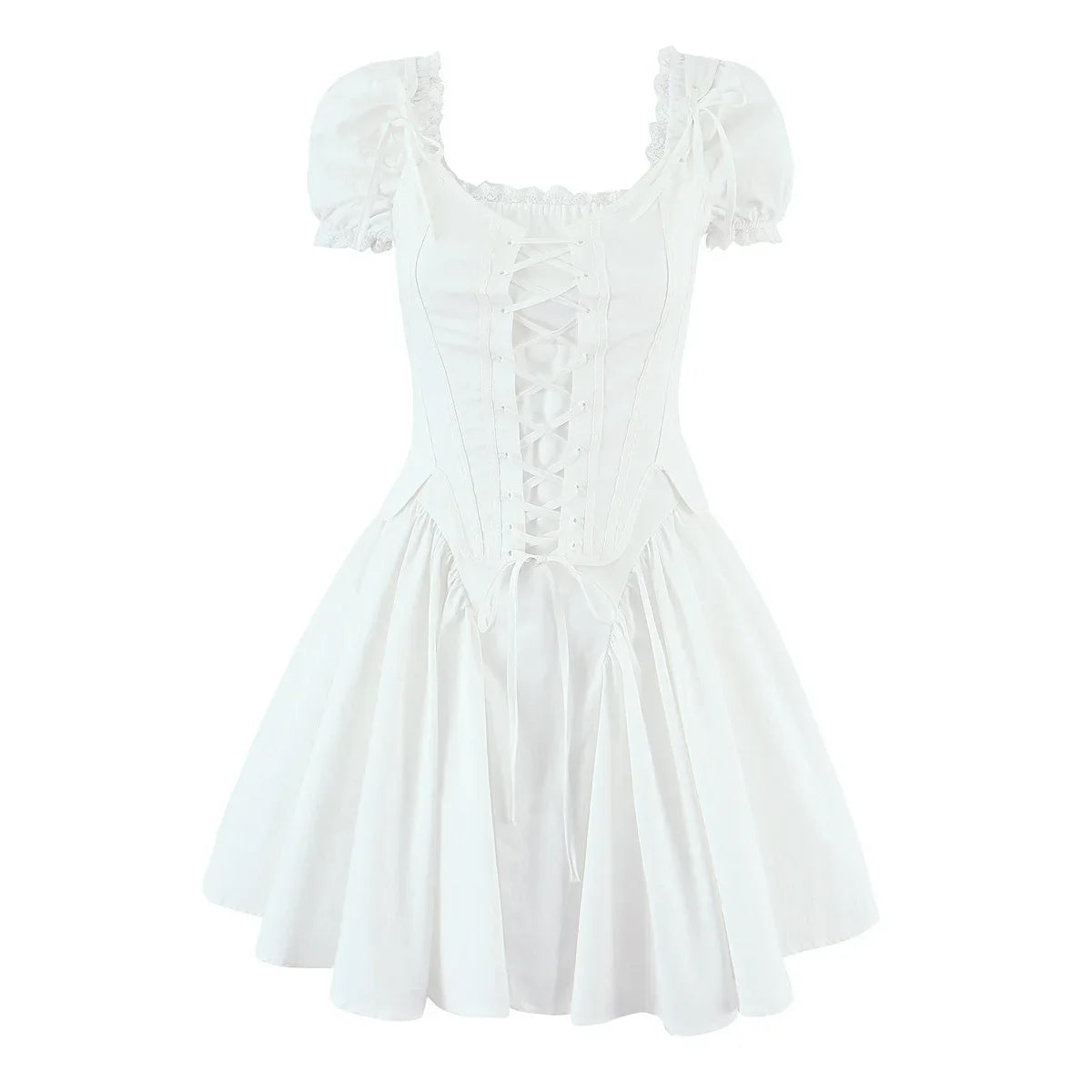 2pcs White Elegant Mini Dresses
